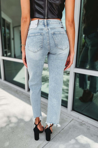 Kancan Selena Acid Wash Button Fly Straight Jeans - Simply Me Boutique