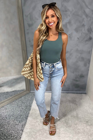 KANCAN Selena Button Fly Straight Leg Jeans - Simply Me Boutique