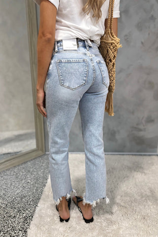 KANCAN Selena Button Fly Straight Leg Jeans - Simply Me Boutique