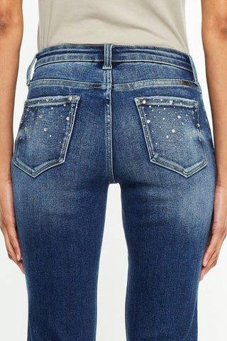 KANCAN Shimmer Mid Rise Flare Jeans - Simply Me Boutique