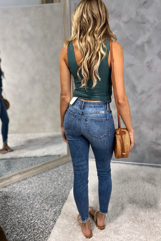 KANCAN Spring in Your Step Ankle Skinny Jeans (MEDIUM WASH) - Simply Me Boutique