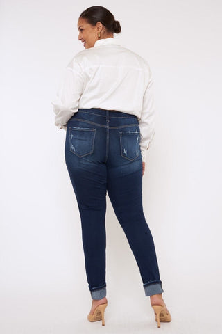 Kancan Walk on By Button Fly Distressed Jeans - Simply Me Boutique