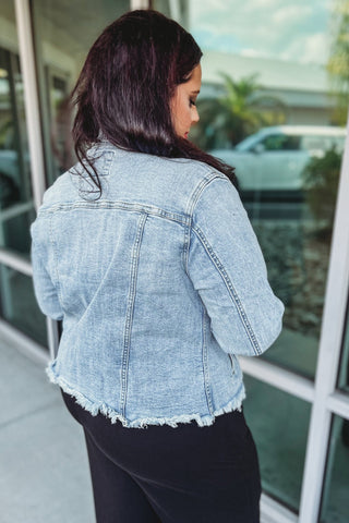 KANCAN Zoey Fray Hem Denim Jean Jacket 2 COLORS! - Simply Me Boutique
