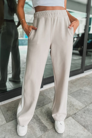 Luxe Mocha Cream Striped Pants - Simply Me Boutique