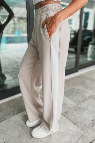 Luxe Mocha Cream Striped Pants - Simply Me Boutique
