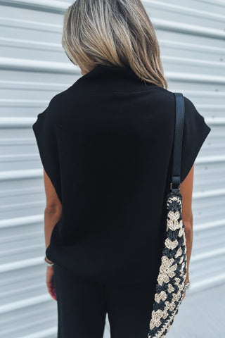 Luxe Scuba Black Top - Simply Me Boutique