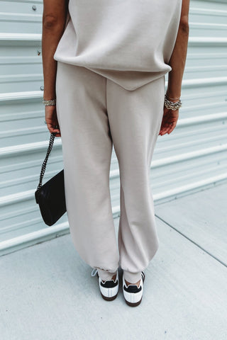 Luxe Scuba Mocha Cream Joggers - Simply Me Boutique