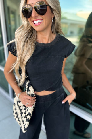 Midnight Mode Crop Top Pants SET - Simply Me Boutique
