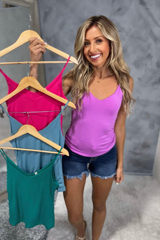 Modern Basic Double Layered V Neck Cami 5 COLORS! - Simply Me Boutique