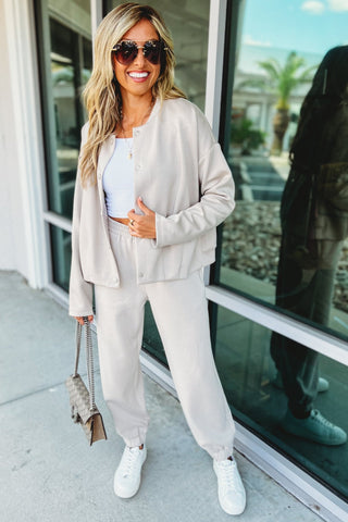 Monochrome Mood Luxe Fabric Joggers - Simply Me Boutique