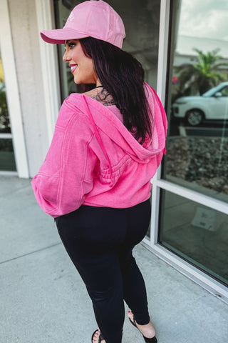 Nora Acid Wash V Neck Hoodie 4 COLORS! - Simply Me Boutique