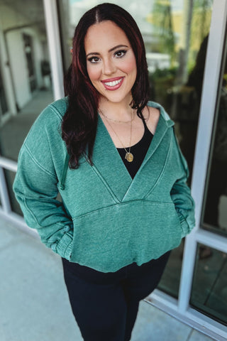 Nora Acid Wash V Neck Hoodie 4 COLORS! - Simply Me Boutique