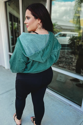 Nora Acid Wash V Neck Hoodie 4 COLORS! - Simply Me Boutique