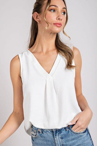 Office Basic V Neck Sleeveless Top 6 COLORS! - Simply Me Boutique