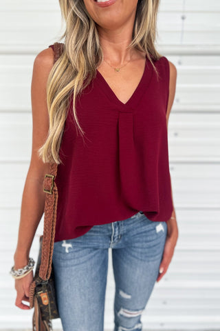 Office Basic V Neck Sleeveless Top - Simply Me Boutique
