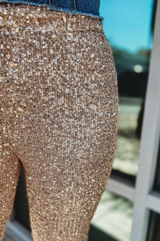 One Step Away Sequin Flare Pants - Simply Me Boutique