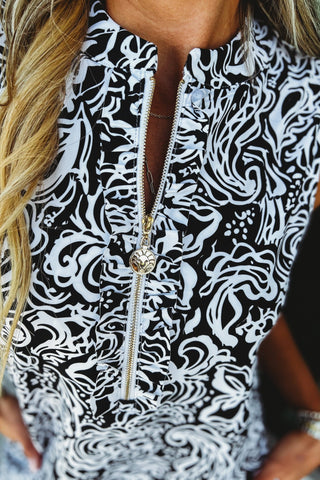 Onyx Swirl Black & White Dress - Simply Me Boutique