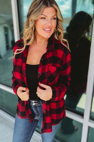 Out of the Woods Button Down Plaid Top - Simply Me Boutique