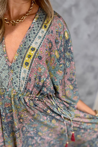 Painted Meadow Butterfly Sleeve Maxi Dress - Simply Me Boutique