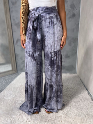 Painted Sky Wide - Leg Pants (Grey) - Simply Me Boutique