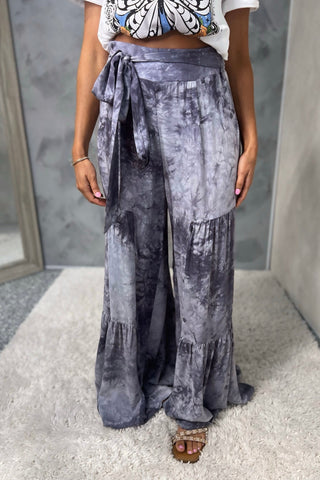 Painted Sky Wide - Leg Pants (Grey) - Simply Me Boutique