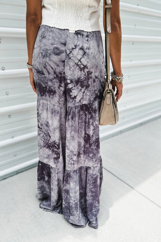 Painted Sky Wide - Leg Pants (Grey) - Simply Me Boutique