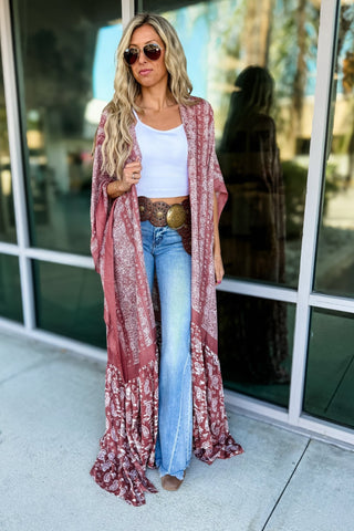 Paisley Tapestry Free Flow Kimono 4 COLORS! - Simply Me Boutique