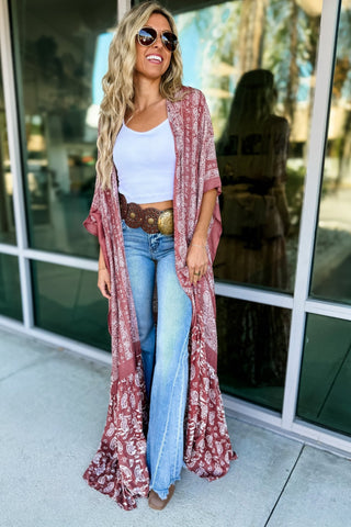 Paisley Tapestry Free Flow Kimono 4 COLORS! - Simply Me Boutique