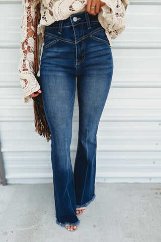 (PREORDER) KANCAN Alyssa High Rise Flare Jeans - Simply Me Boutique