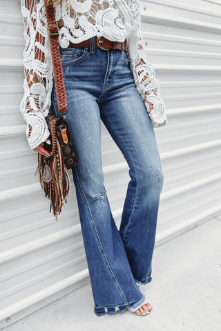 (PREORDER) KANCAN Bailey High Rise Super Flare Jeans - Simply Me Boutique