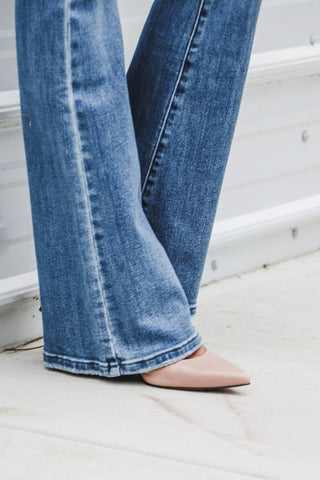 (Preorder) KANCAN CeCe Embroidered Mid Rise Jeans - Simply Me Boutique