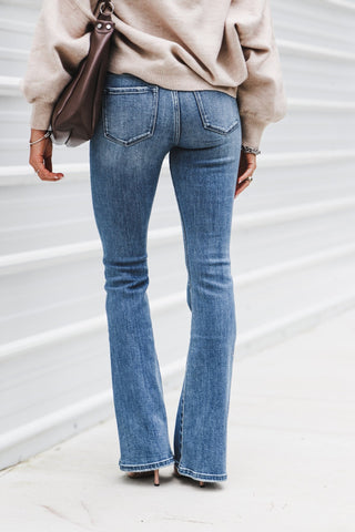 (Preorder) KANCAN CeCe Embroidered Mid Rise Jeans - Simply Me Boutique