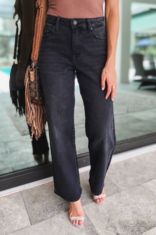 (PREORDER) KANCAN Cora High Rise Black Wide Leg Jeans - Simply Me Boutique