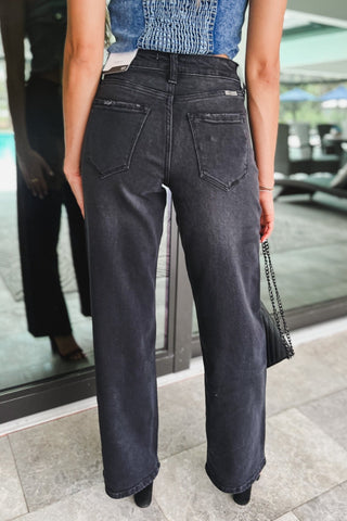 (PREORDER) KANCAN Cora High Rise Black Wide Leg Jeans - Simply Me Boutique