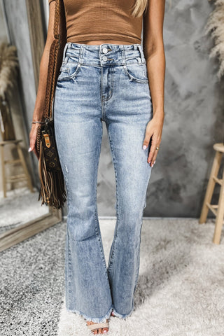 (PREORDER) KANCAN Jasmine High Rise Flare Jeans - Simply Me Boutique