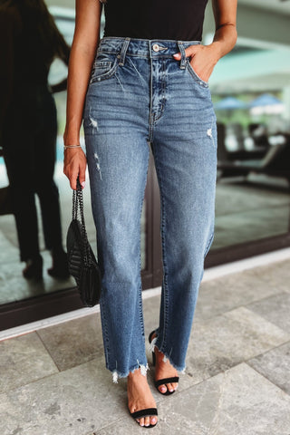 (PREORDER) KANCAN Jenna High Rise Slim Wide Leg Jeans - Simply Me Boutique