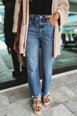 (PREORDER) KANCAN Jenna High Rise Slim Wide Leg Jeans - Simply Me Boutique