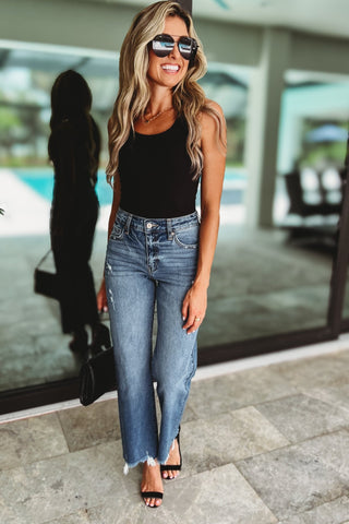 (PREORDER) KANCAN Jenna High Rise Slim Wide Leg Jeans - Simply Me Boutique