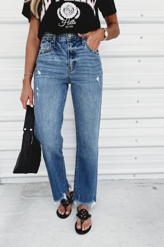 (PREORDER) KANCAN Jenna High Rise Slim Wide Leg Jeans - Simply Me Boutique