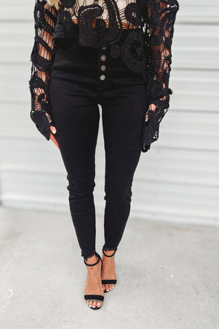 (PREORDER) KANCAN Just Imagine High Rise Black Jeans - Simply Me Boutique