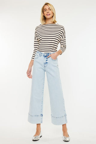 (PREORDER) KANCAN Kassie High Rise Cropped Wide Leg Jeans - Simply Me Boutique