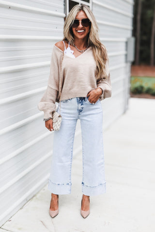 (PREORDER) KANCAN Kassie High Rise Cropped Wide Leg Jeans - Simply Me Boutique