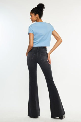 (PREORDER) KANCAN Marcy Ultra High Rise Black Flare Jeans - Simply Me Boutique