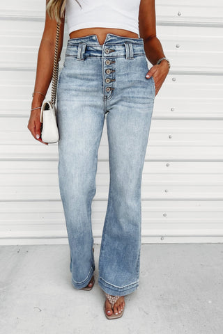 (PREORDER) KANCAN Meredith High Rise Flare Jeans - Simply Me Boutique