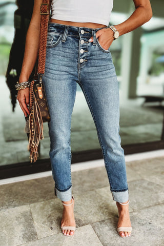 (PREORDER) KANCAN Noelle High Rise Straight Leg Jeans - Simply Me Boutique