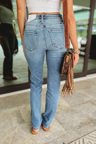 (PREORDER) KANCAN Noelle High Rise Straight Leg Jeans - Simply Me Boutique