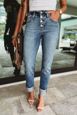 (PREORDER) KANCAN Noelle High Rise Straight Leg Jeans - Simply Me Boutique