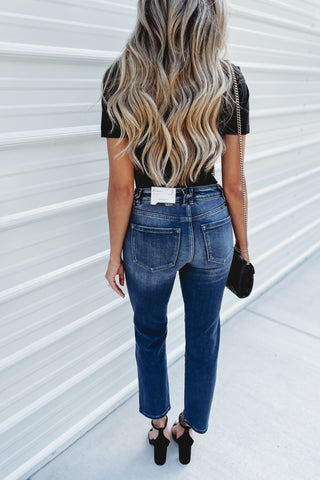 (PREORDER) KANCAN Quinn Mid Rise Slim Straight Jean - Simply Me Boutique