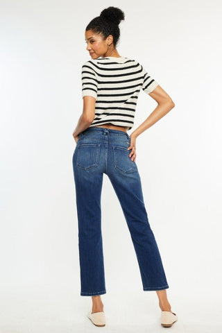(PREORDER) KANCAN Quinn Mid Rise Slim Straight Jean - Simply Me Boutique
