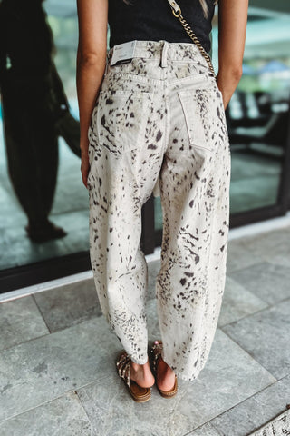 (PREORDER) KANCAN Raven Animal Print Barrel Jeans - Simply Me Boutique